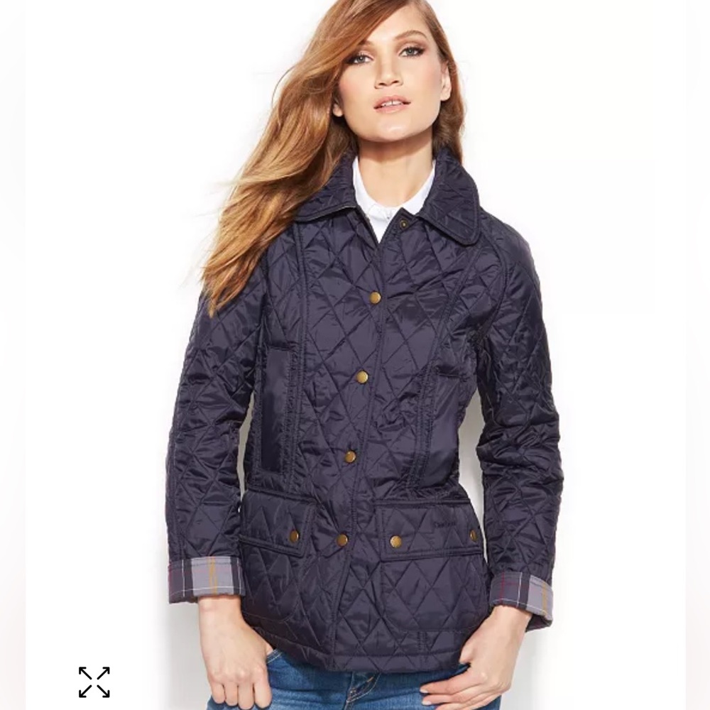 Barbour Beadnell Polarquilt Quilted Jacket. Navy. 12 US (16 UK)(MSRP $295)